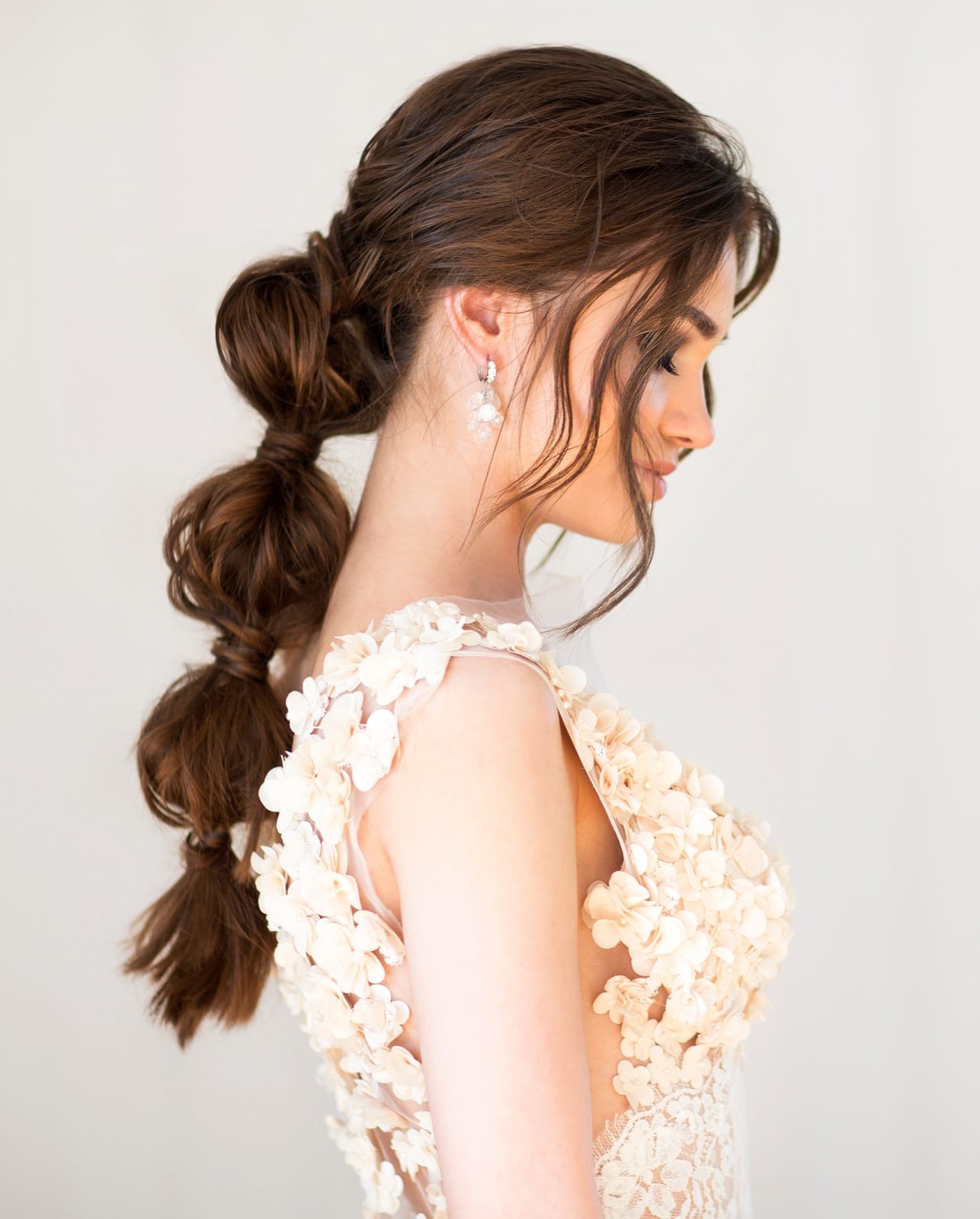 Medium Brown Bubble Ponytail Segments — Ponytail Bridal Shower Hairstyles 2027