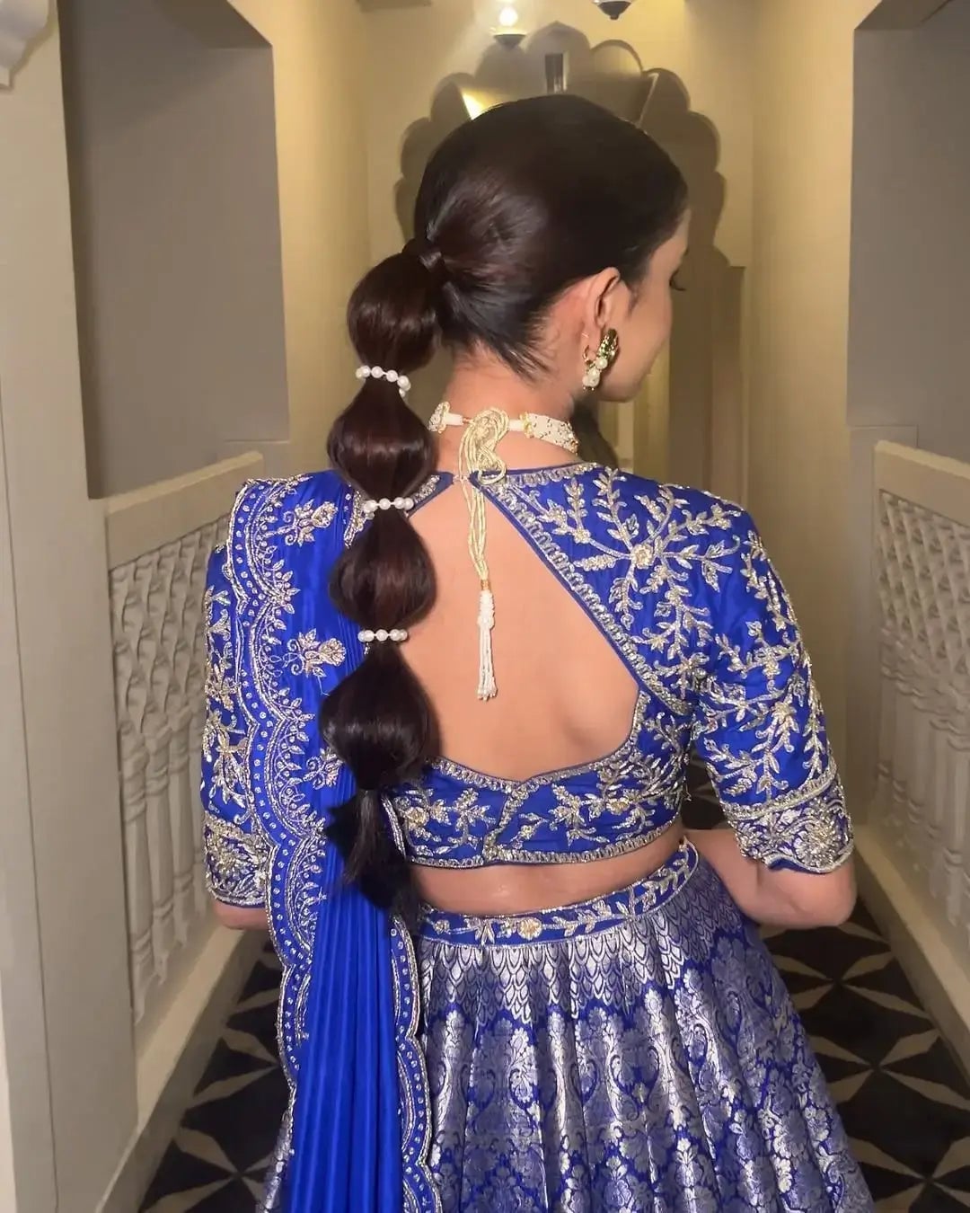 High Bubble Ponytail Dark Brown Pearls — Ponytail Bridal Shower Hairstyles 2027