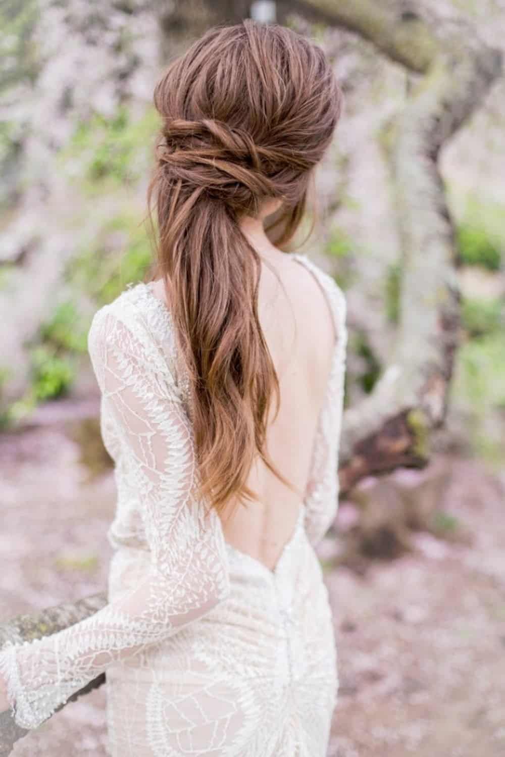 Half-Up Twisted Hairstyle With Ponytail — Ponytail Bridal Shower Hairstyles 2027