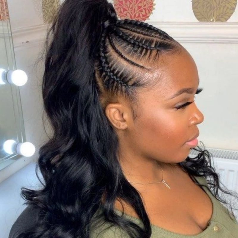 Black Ponytail With Braided Crown And Loose Waves Black Ponytail With Braided Crown And Loose Waves — Ponytail Disney Hairstyles 2027