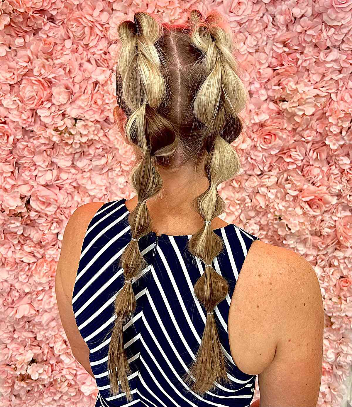 Blonde Bubble Braids Collarbone Length Blonde Bubble Braids Collarbone Length — Ponytail Festival Hairstyles 2027