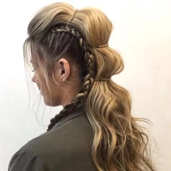 Blonde Ponytail With Side Braid Detail Blonde Ponytail With Side Braid Detail — Ponytail Festival Hairstyles 2027