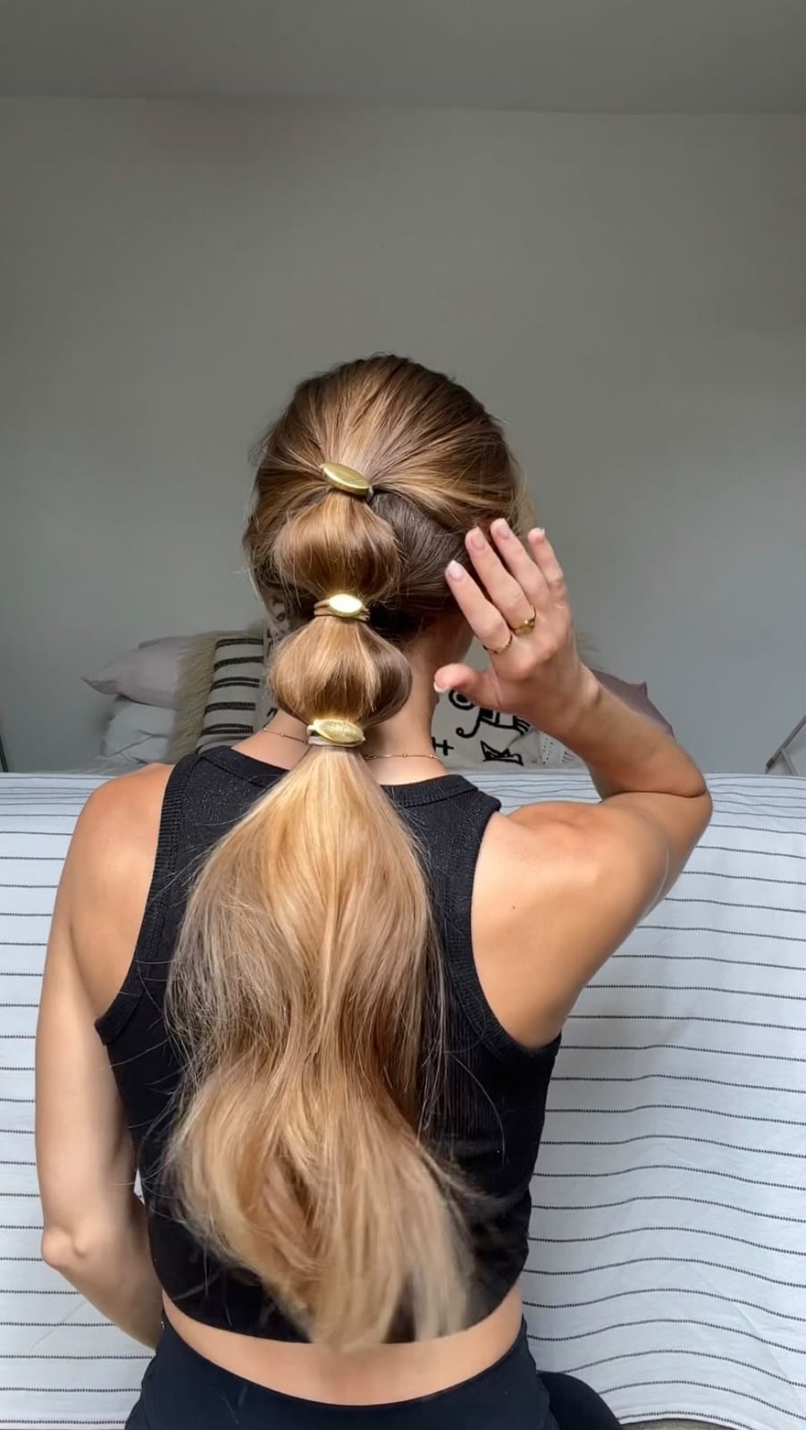 Brown Ponytail With Braided Accents And Rings Brown Ponytail With Braided Accents And Rings — Ponytail Festival Hairstyles 2027