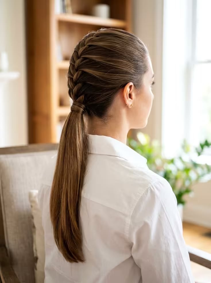 Double High Ponytails With Curtain Bangs, Close-Up Take Double High Ponytails With Curtain Bangs, Close-Up Take — Ponytail Festival Hairstyles 2027