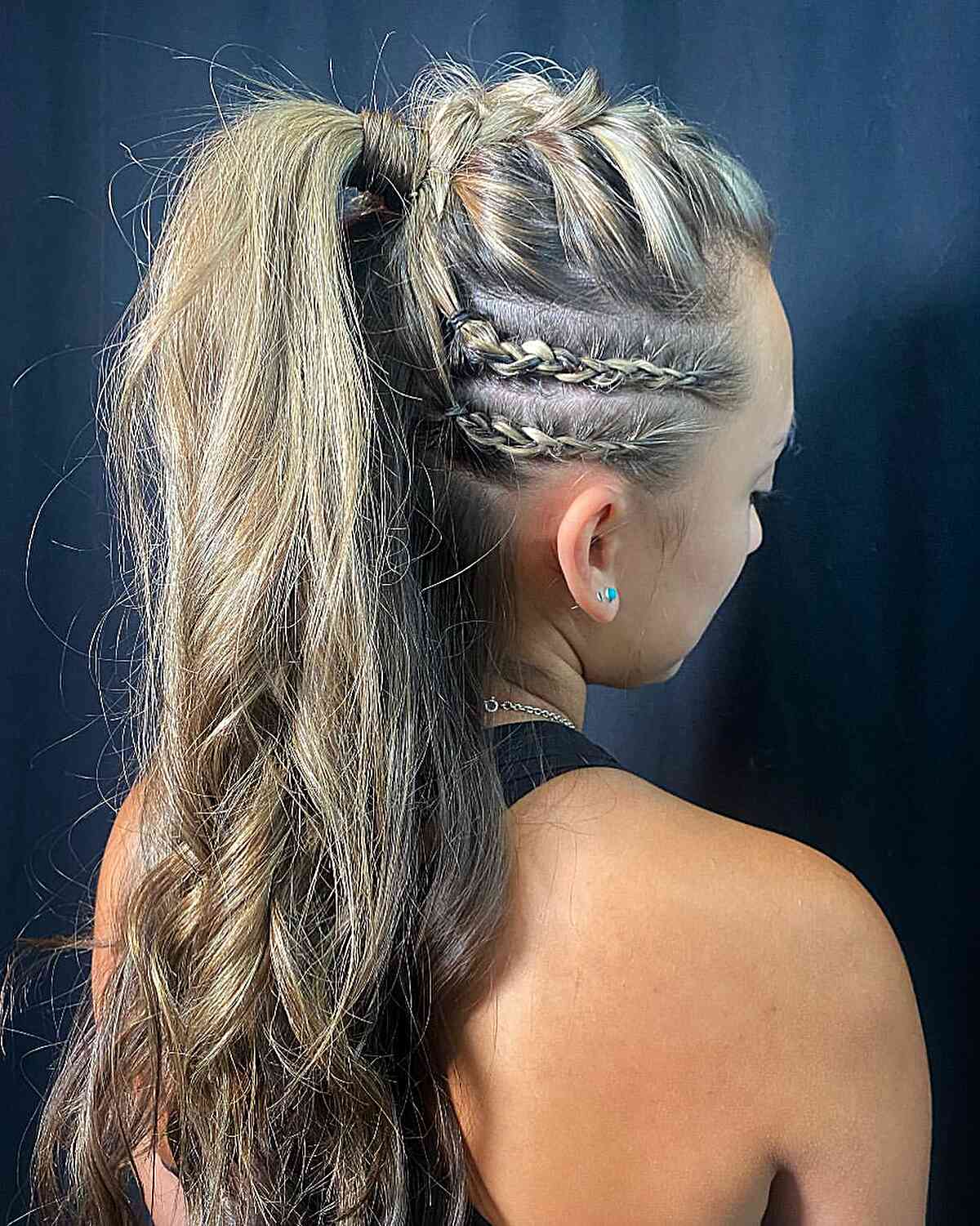 Blonde Ponytail With Intricate Side Braids Blonde Ponytail With Intricate Side Braids — Ponytail Festival Hairstyles 2027