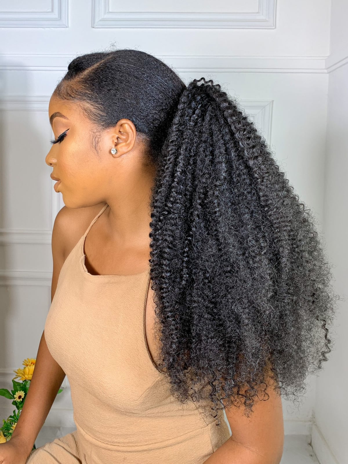 Dark Gray Black High Volume Curly Ponytail Dark Gray Black High Volume Curly Ponytail — Ponytail Hairstyles 2027 for Curly Hair
