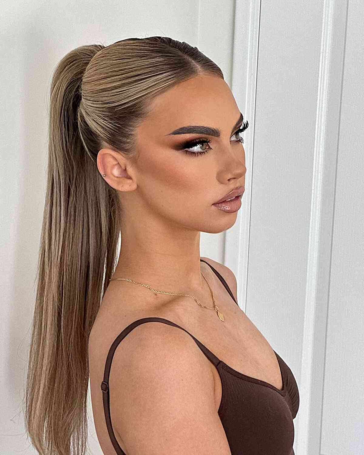 Ash Blonde Sleek High Ponytail With Dark Roots Ash Blonde Sleek High Ponytail With Dark Roots — Ponytail Hairstyles 2027 for Fine Hair