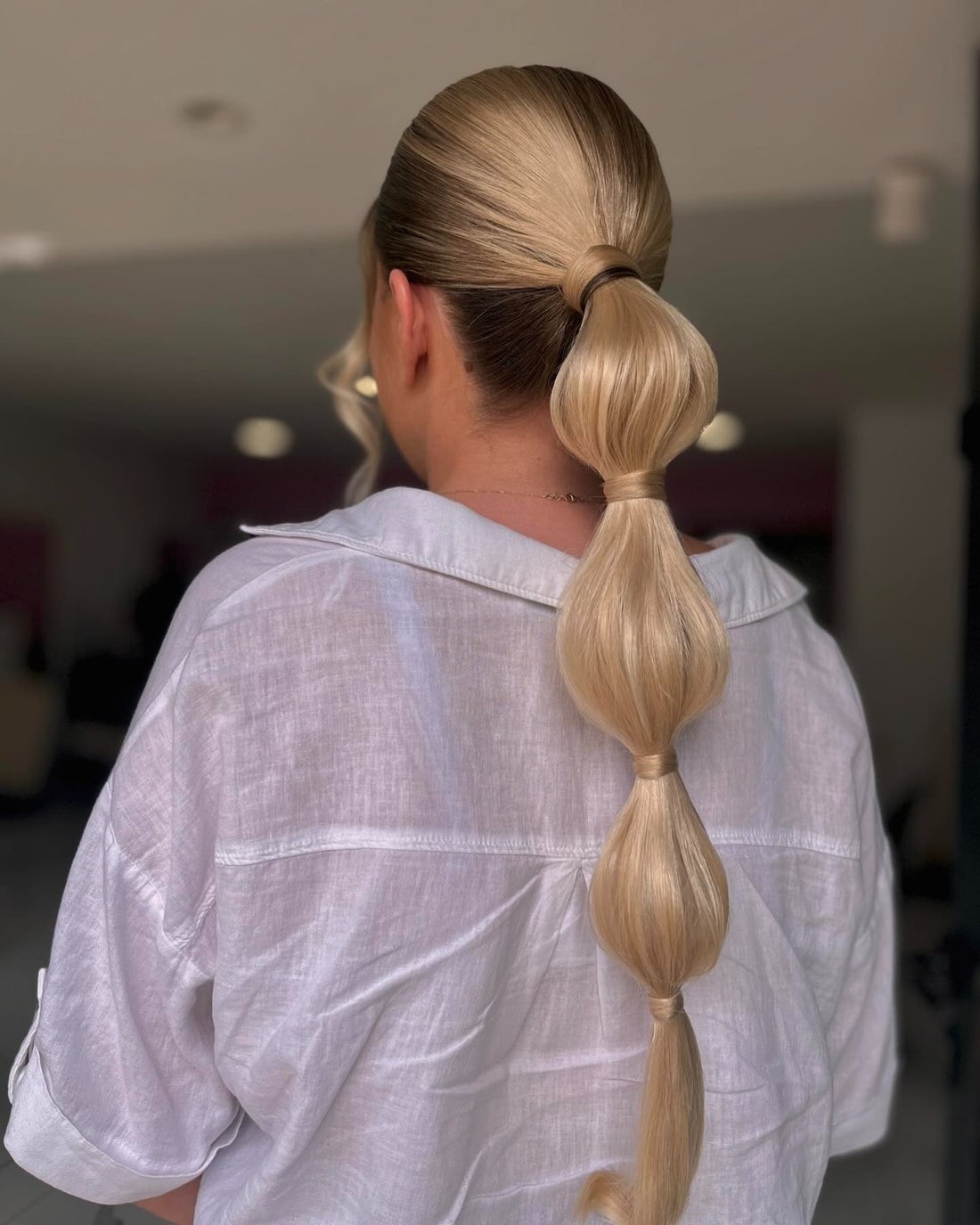 Thick Ash Blonde Bubble Ponytail Thick Ash Blonde Bubble Ponytail — Ponytail Hairstyles 2027 for Long Hair