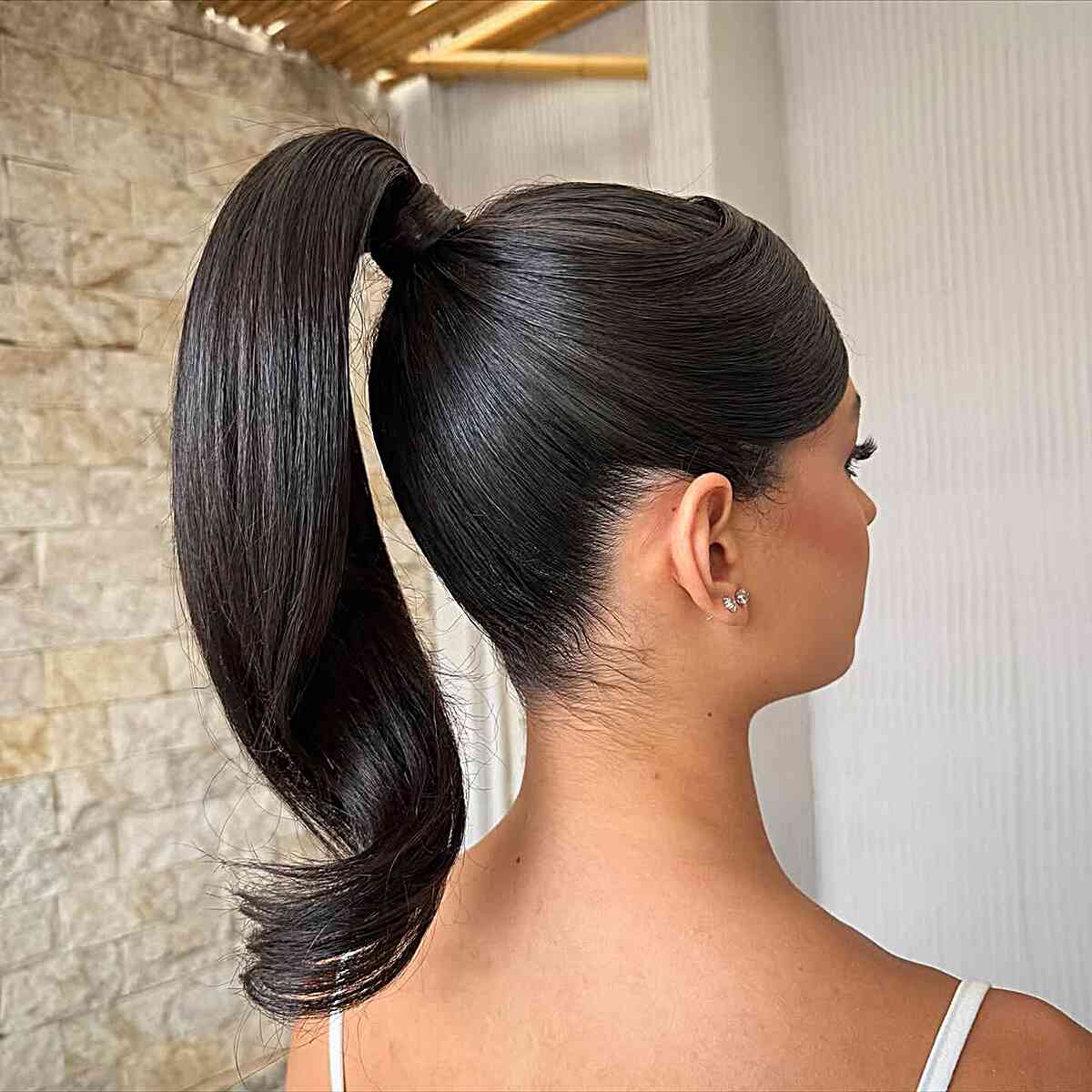 High Ponytail With Glass-Like Shine High Ponytail With Glass-Like Shine — Ponytail Hairstyles 2027 for Long Hair