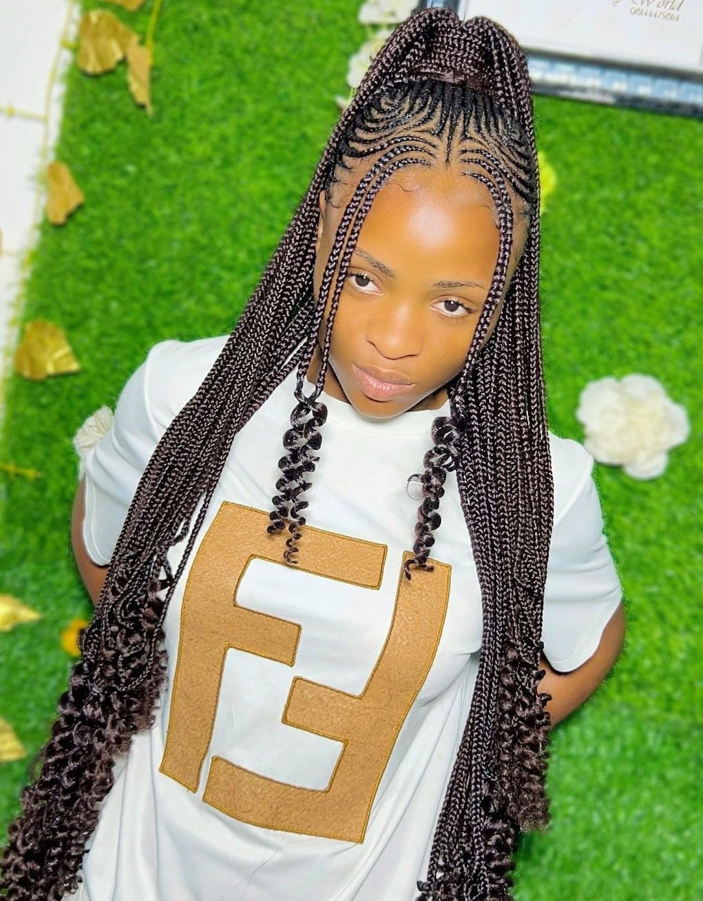 High Ponytail With Box Braids and Curly Ends — Ponytail Hairstyles 2027 with Braids