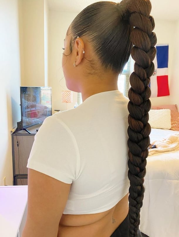 Thick Ponytail With a Single Large Braid — Ponytail Hairstyles 2027 with Braids