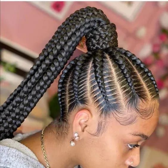 Sleek Cornrows into Braided Ponytail — Ponytail Hairstyles 2027 with Braids