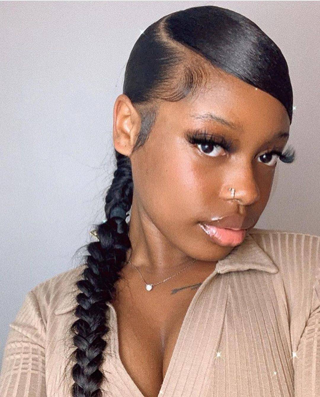 Sleek Side Ponytail With Thick Braid — Ponytail Hairstyles 2027 with Braids