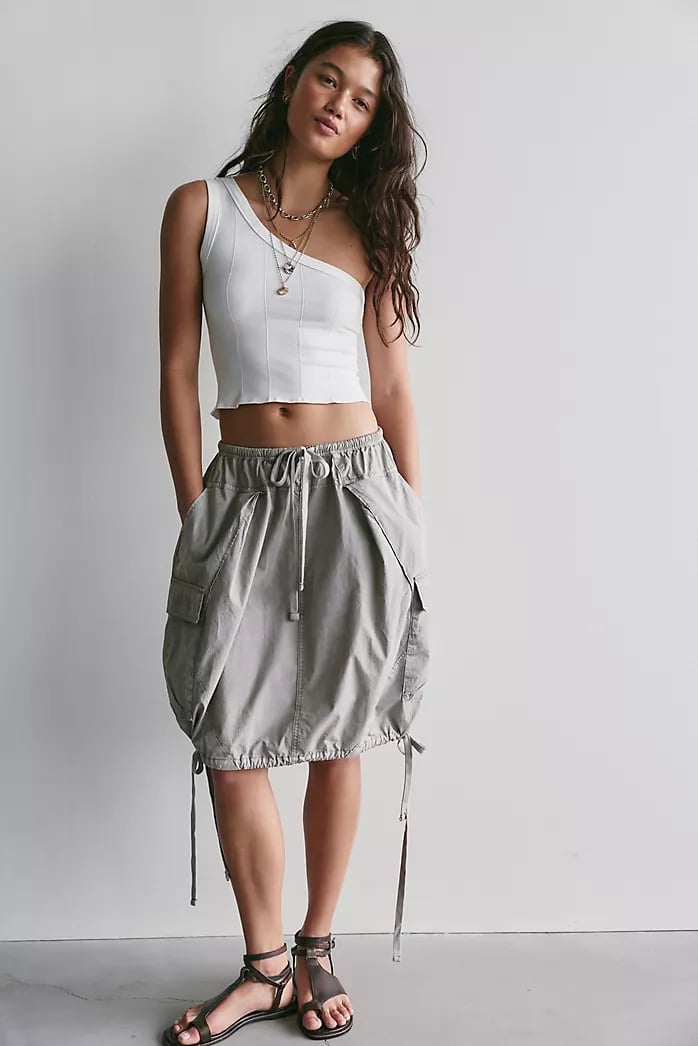One-Shoulder Tank and Voluminous Cargo Skirt, Close-Up Take One-Shoulder Tank and Voluminous Cargo Skirt, Close-Up Take — Pop Concert Outfits 2027