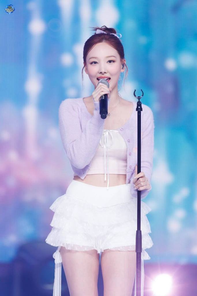 Lavender Cardigan and Ruffled Lace Mini Skirt, Close-Up Take Lavender Cardigan and Ruffled Lace Mini Skirt, Close-Up Take — Pop Concert Outfits 2027