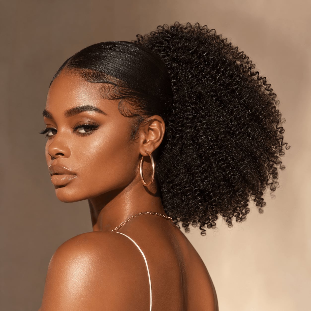 High Puff Ponytail With Kinky Curly Texture High Puff Ponytail With Kinky Curly Texture — Puff Ponytail 2027