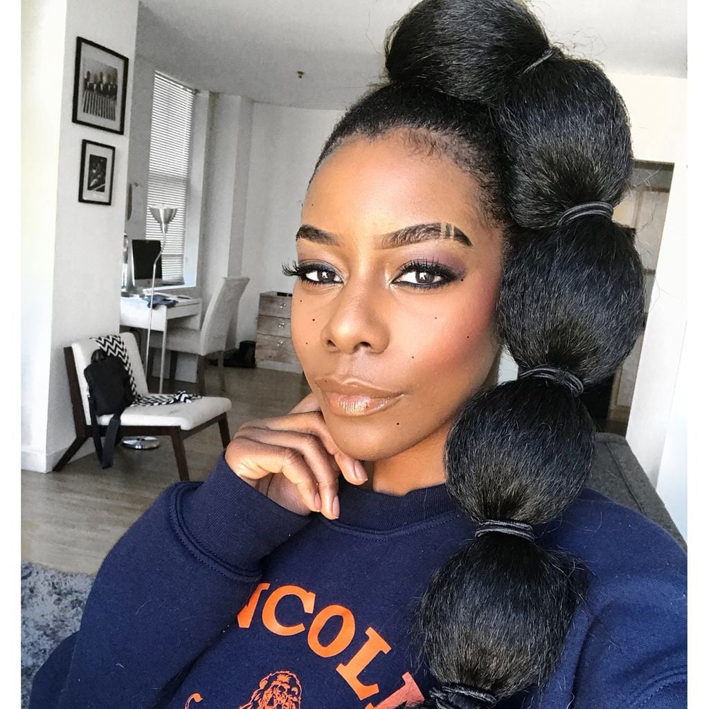 Black Straight Bubble Ponytail Black Straight Bubble Ponytail — Puff Ponytail 2027