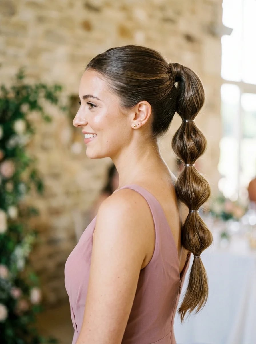 Dark Brown Bubble Ponytail Structured Softness Dark Brown Bubble Ponytail Structured Softness — Puff Ponytail 2027