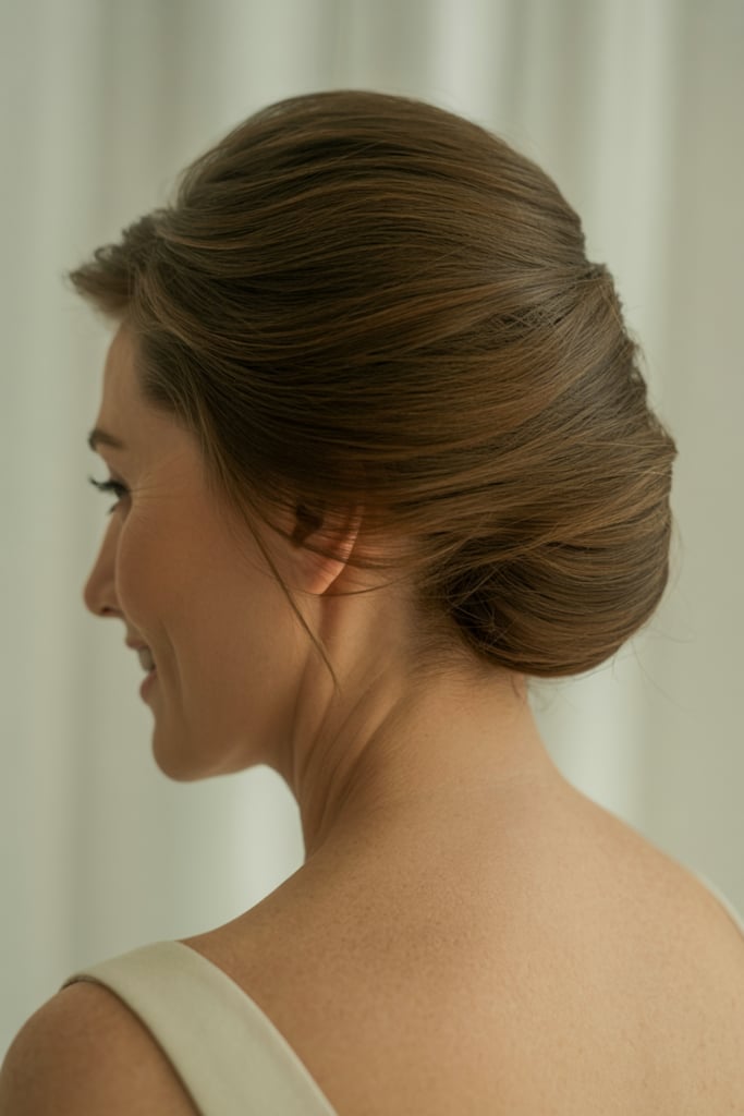 Elegant Brown Twisted Chignon Elegant Brown Twisted Chignon — Quick Quinceanera Hairstyles 2027