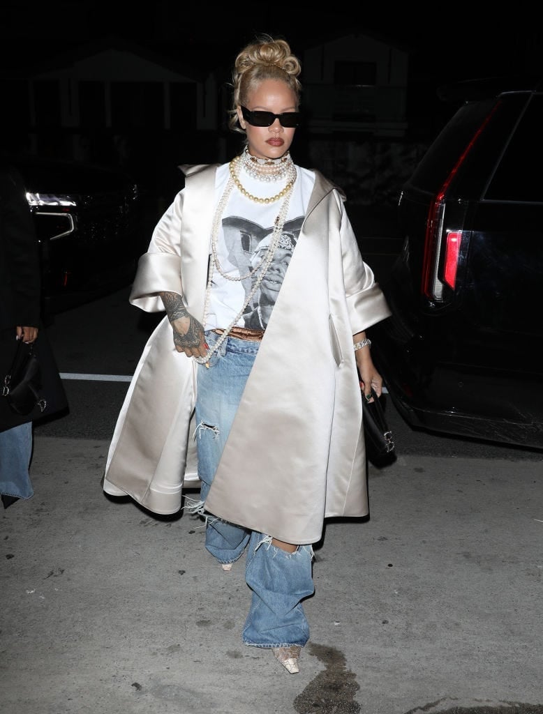 Oversized Satin Trench Coat with Graphic Tee Oversized Satin Trench Coat with Graphic Tee — Rap Concert Outfits 2027
