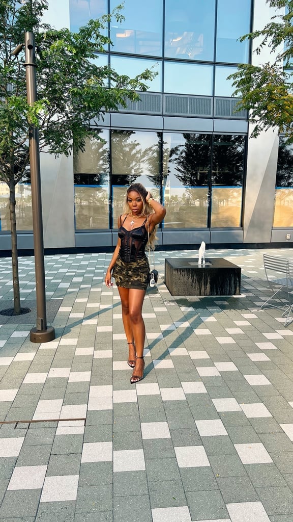 Lace Corset Top and Camouflage Mini Skirt Lace Corset Top and Camouflage Mini Skirt — Rap Concert Outfits 2027
