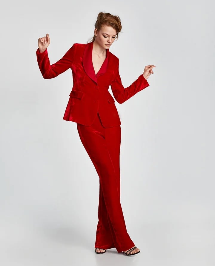 Red velvet suit for a chic evening ensemble Red velvet suit for a chic evening ensemble — Red New Years Eve Outfits 2027