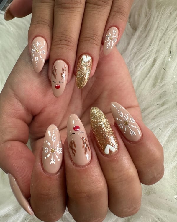 Medium Almond Pink Blue French Tip Reindeer Nails Medium Almond Pink Blue French Tip Reindeer Nails — Reindeer Nails 2026