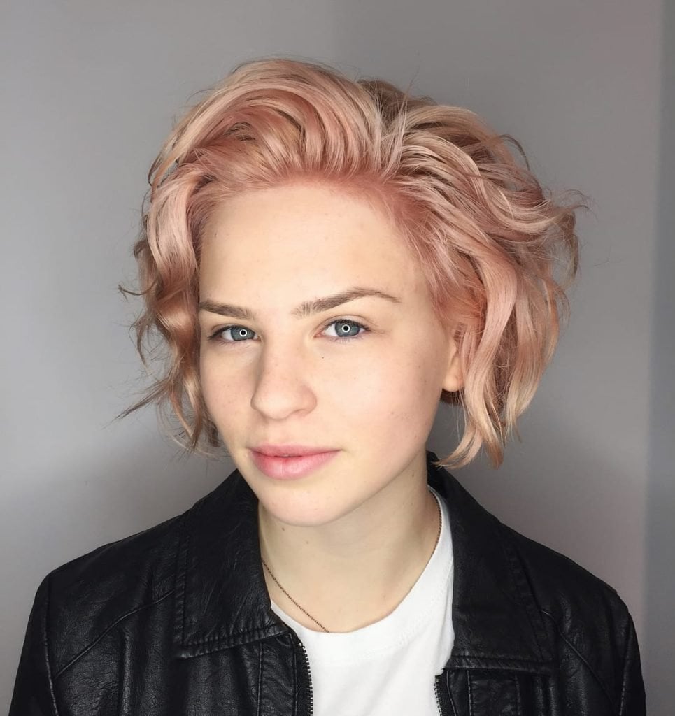 Tousled Rose Gold Pixie Bob — Rose Gold Hair 2027