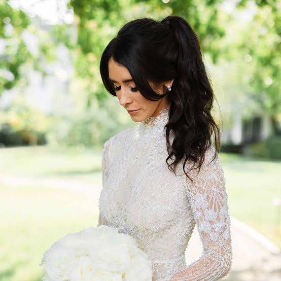 Mid-Back Dark Brown High Ponytail With Loose Waves Mid-Back Dark Brown High Ponytail With Loose Waves — Rustic Wedding Hairstyles 2027