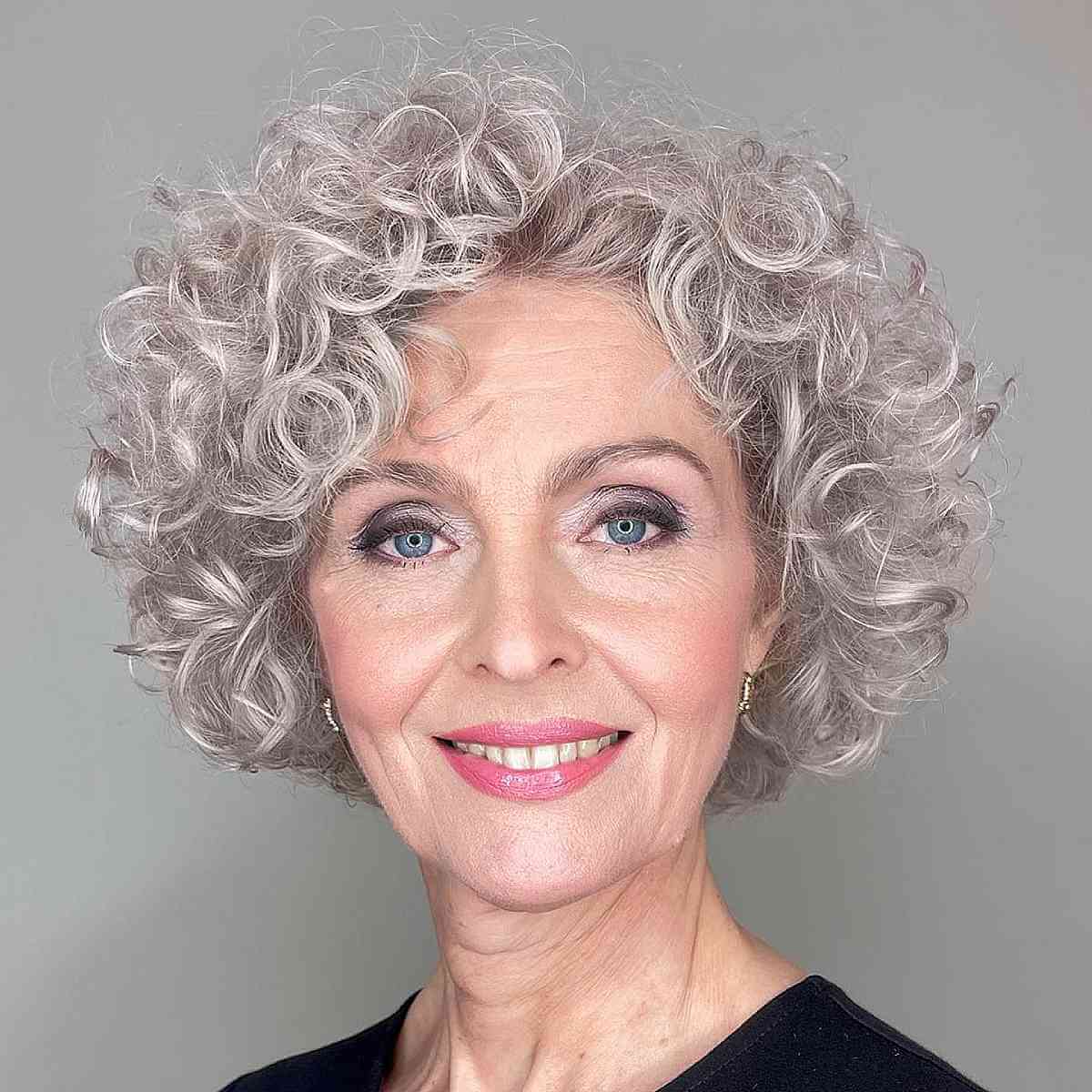 Silver Bob With Tight Curls — Senior Picture Hairstyles 2027