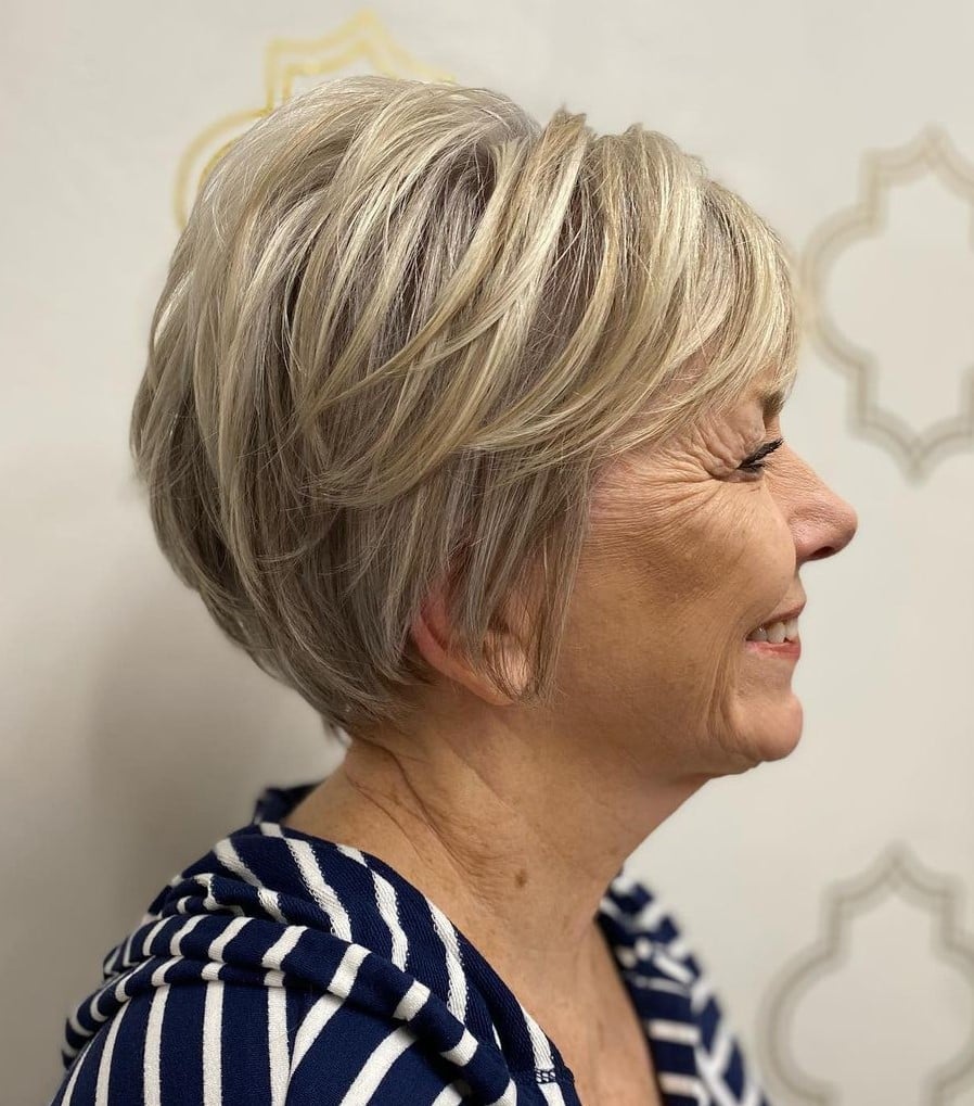 Layered Blonde Bob With Crown Volume — Senior Picture Hairstyles 2027