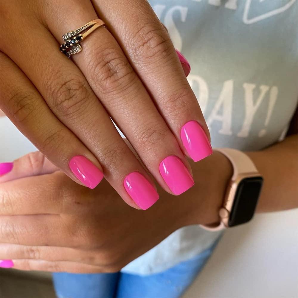 Vibrant Solid Hot Pink Short Square Nails Vibrant Solid Hot Pink Short Square Nails — Short Barbie Nails 2027
