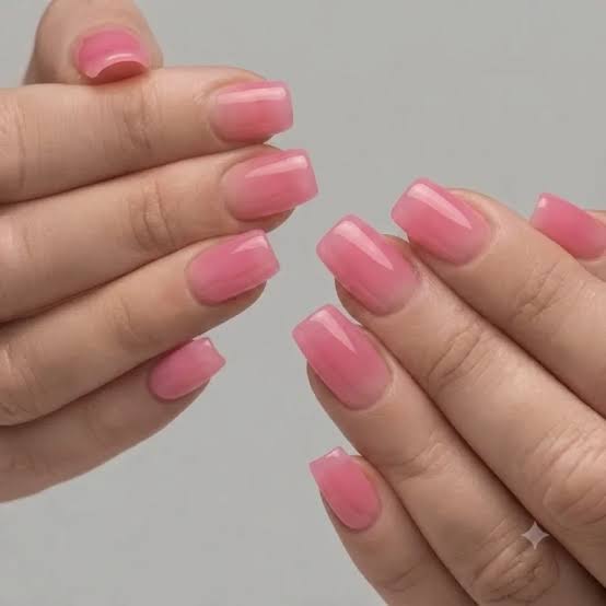 Pink White Ombre Glossy Short Almond Nails Pink White Ombre Glossy Short Almond Nails — Short Barbie Nails 2027