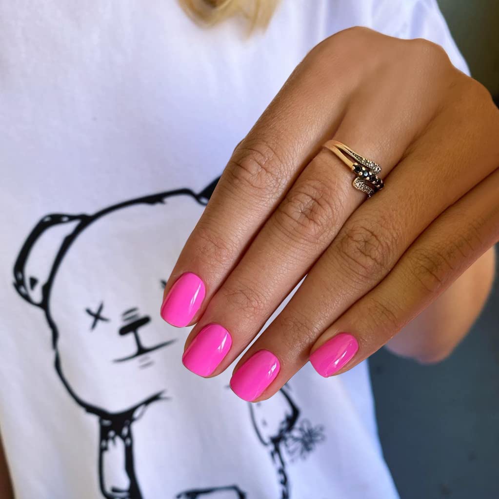 Vibrant Hot Pink Short Square Nails, ярко-розовый Vibrant Hot Pink Short Square Nails, ярко-розовый — Short Barbie Nails 2027