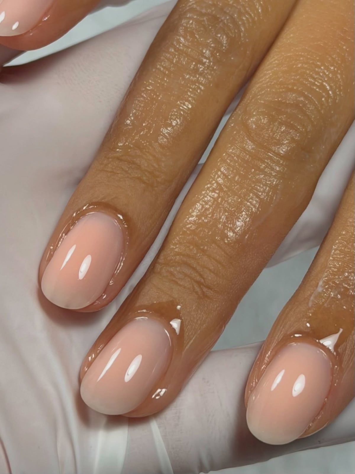 Milky Peach Glossy Short Oval Nails Milky Peach Glossy Short Oval Nails — Short Peach Nails 2027