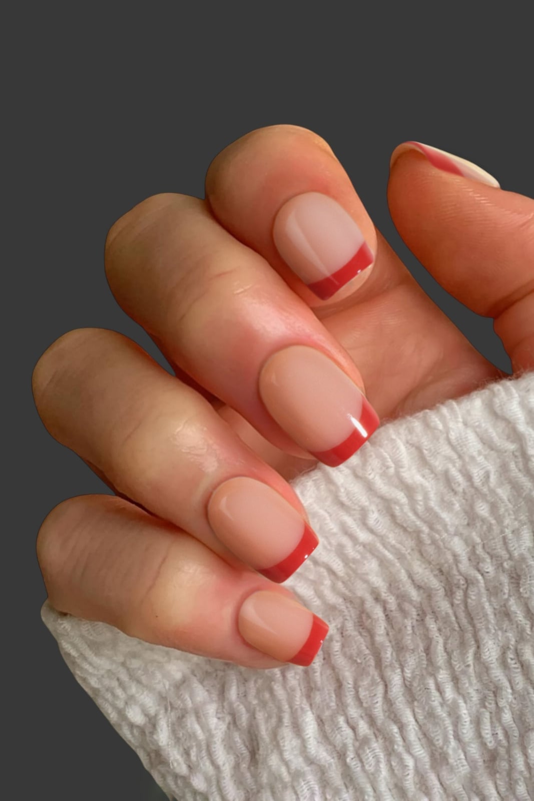 Short Square Red French Tips Short Square Red French Tips — Short Red French Tip Nails 2027