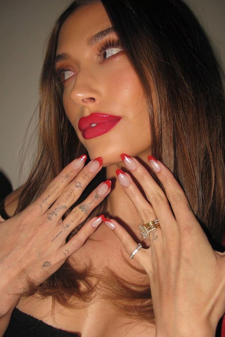 Short Almond Rich Red French Tips Short Almond Rich Red French Tips — Short Red French Tip Nails 2027