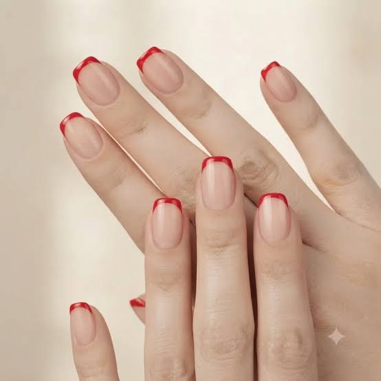 Short Square Clean Red French Tips Short Square Clean Red French Tips — Short Red French Tip Nails 2027