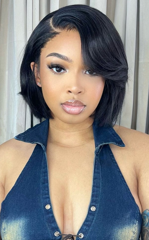 Sleek Black Bob With Side Bangs Sleek Black Bob With Side Bangs — Short Relaxed Hairstyles 2027