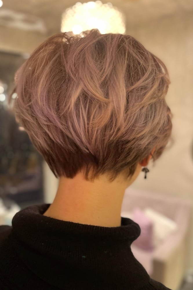 Layered Bob With Purple Highlights Layered Bob With Purple Highlights — Short Relaxed Hairstyles 2027