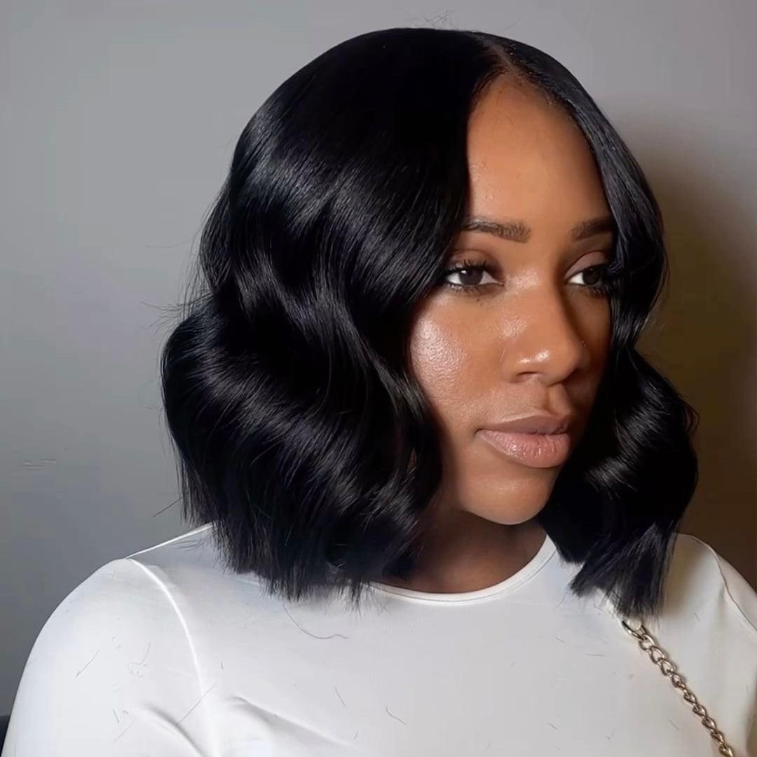 Collarbone Bob With Soft Glossy Waves Collarbone Bob With Soft Glossy Waves — Silk Press 2027