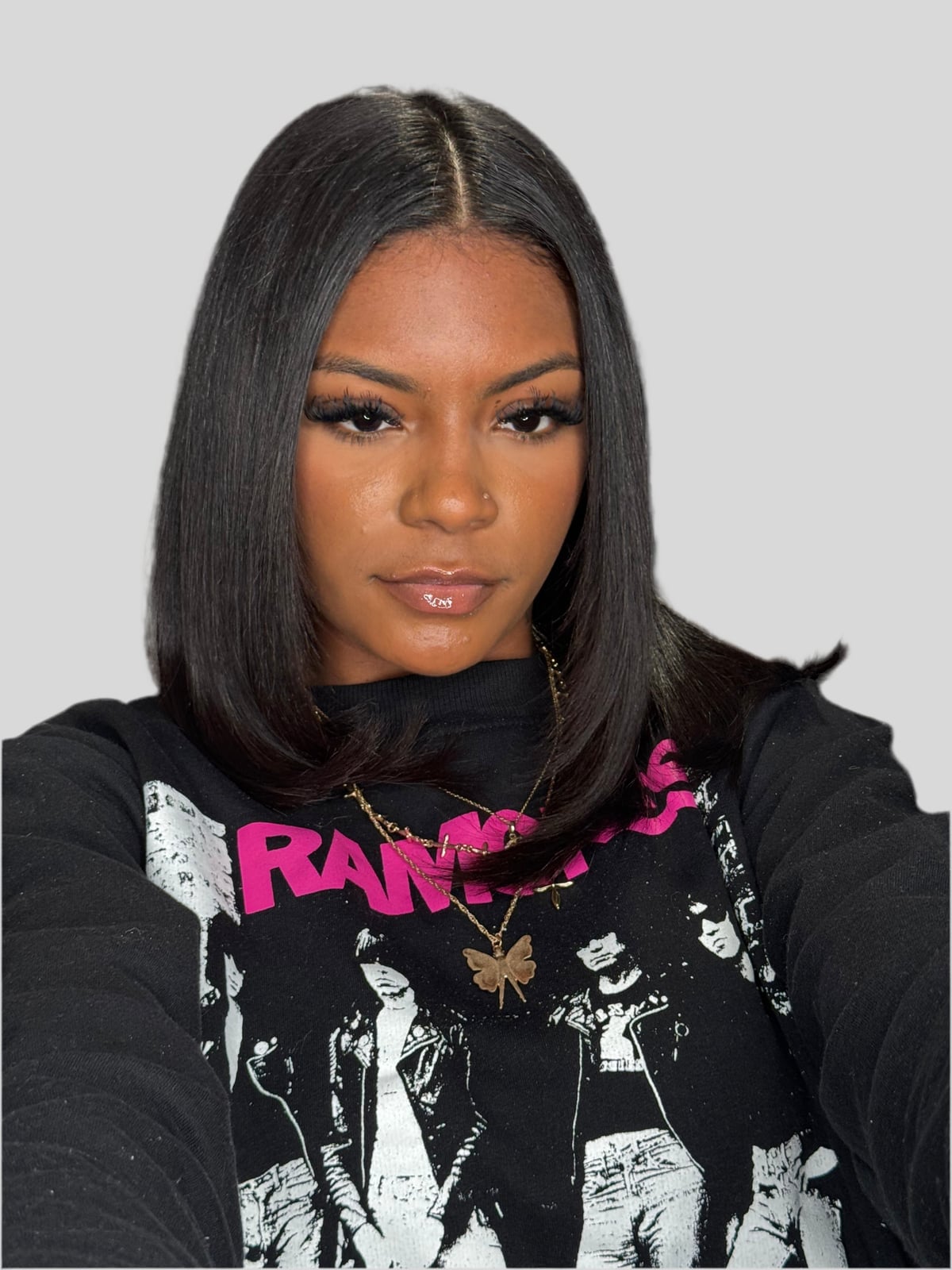 Thick Black Straight Bob With Shine Thick Black Straight Bob With Shine — Silk Press 2027