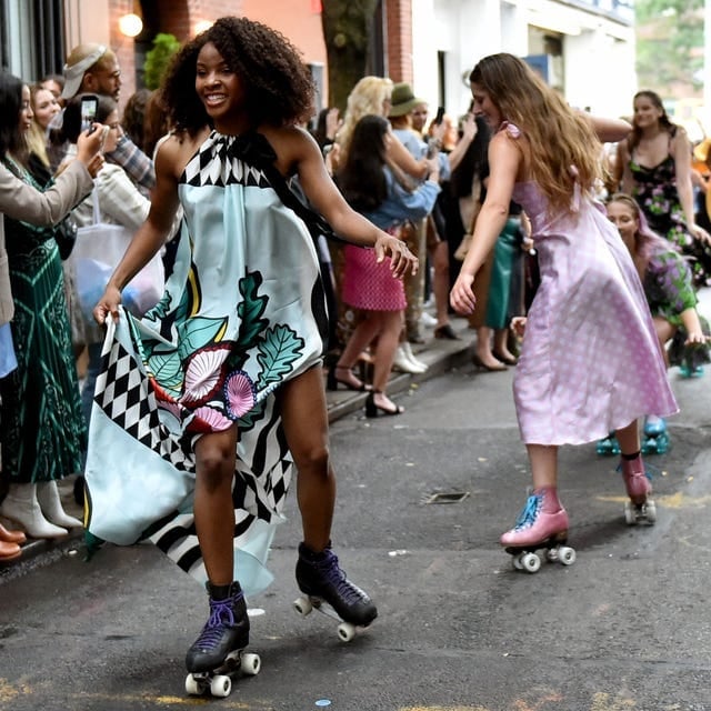 Graphic Halter Dress With Roller Skates — Skate Outfits for Women 2027