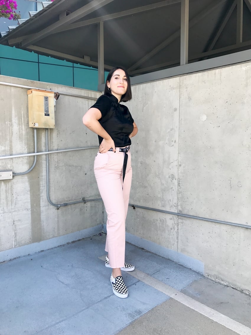 Pink Twill Pants With Satin Top — Skate Outfits for Women 2027