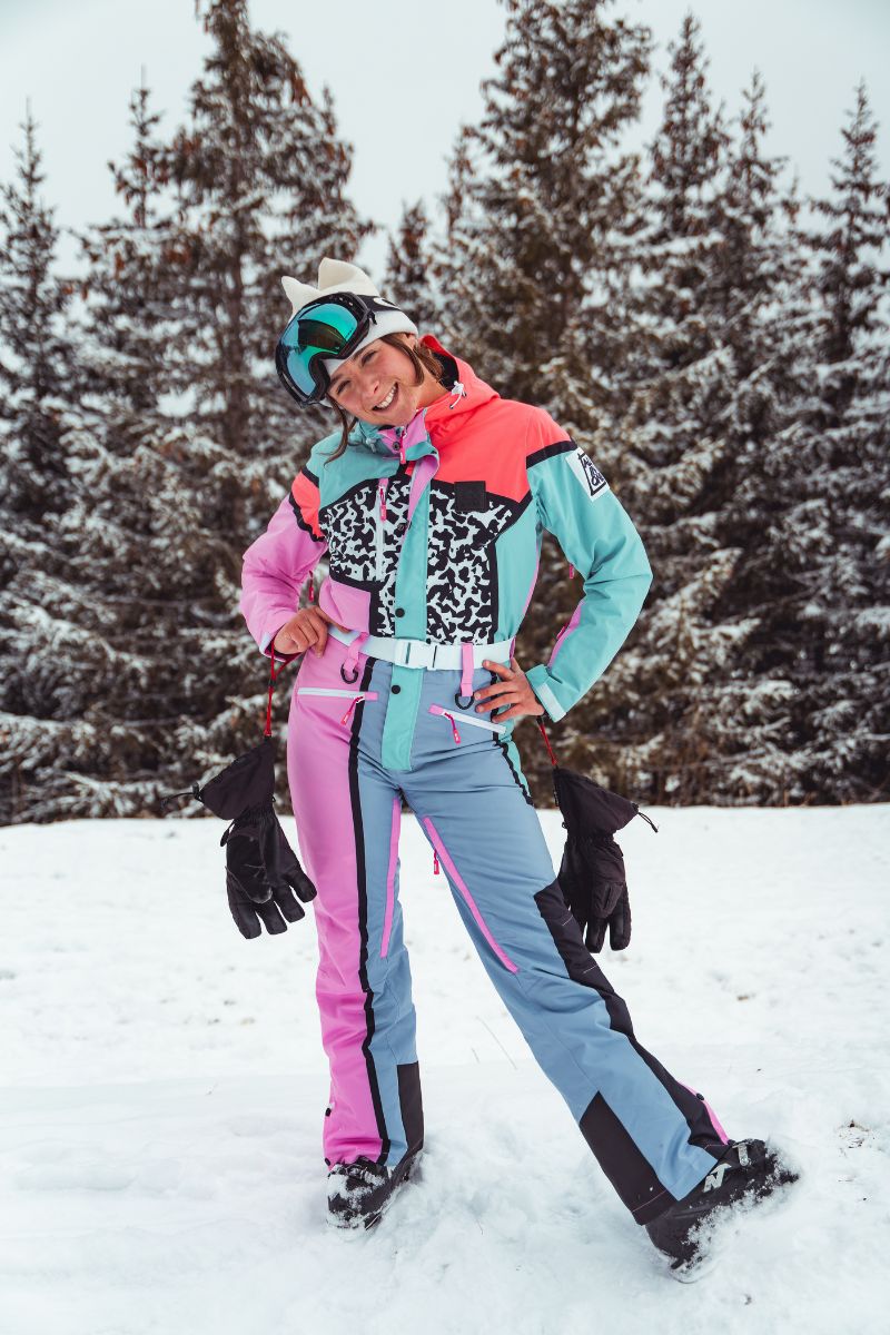 Color-blocked ski suit in vibrant hues Color-blocked ski suit in vibrant hues — Ski Trip Outfits 2027