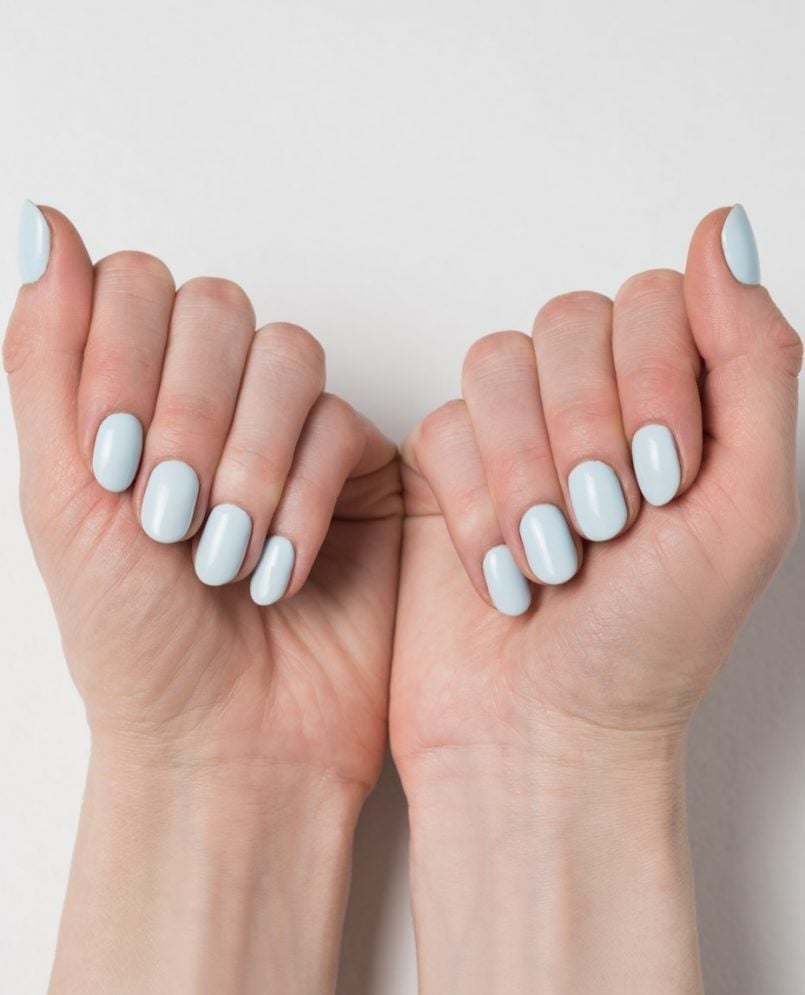 Solid Bright Blue Short Square Nails Solid Bright Blue Short Square Nails — Sky Blue Nails 2027