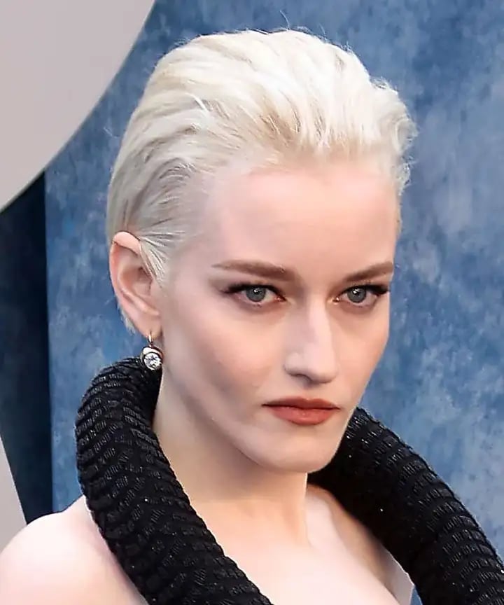 Platinum Blonde Sleek Textured Short Cut Platinum Blonde Sleek Textured Short Cut — Slick Back Hairstyles 2027