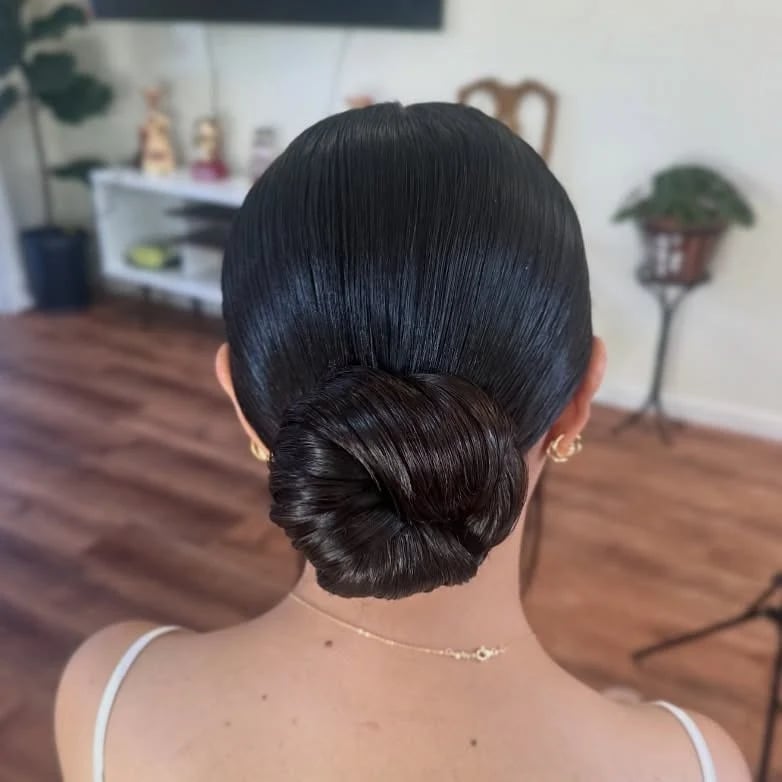 Dark Brown Thick Hair Smooth Low Bun Dark Brown Thick Hair Smooth Low Bun — Slick Back Hairstyles 2027