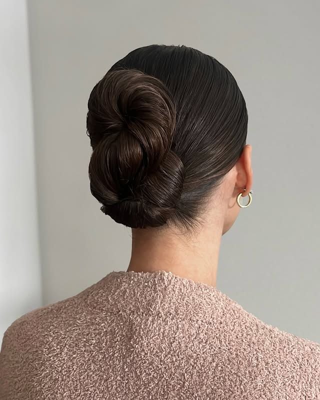 Dark Brown Bob Sleek Low Bun Dark Brown Bob Sleek Low Bun — Slick Back Hairstyles 2027