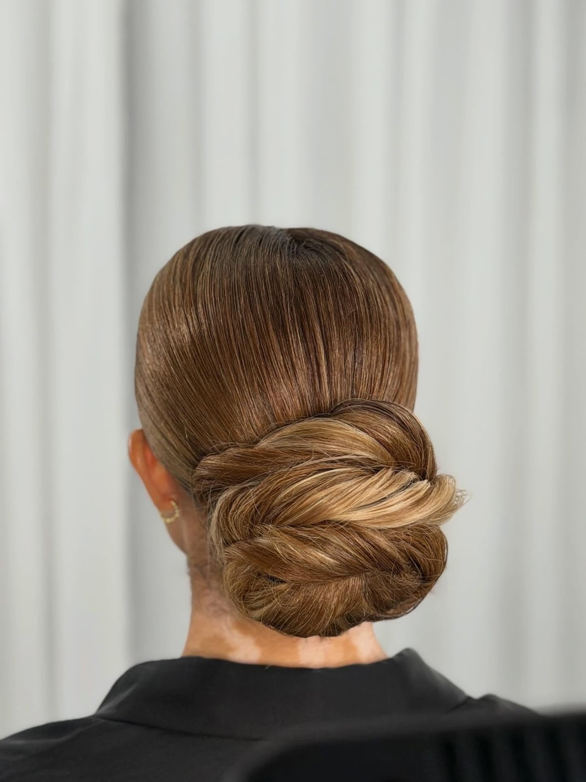 Brown Blonde Highlights Intricate Bun Brown Blonde Highlights Intricate Bun — Slick Back Hairstyles 2027